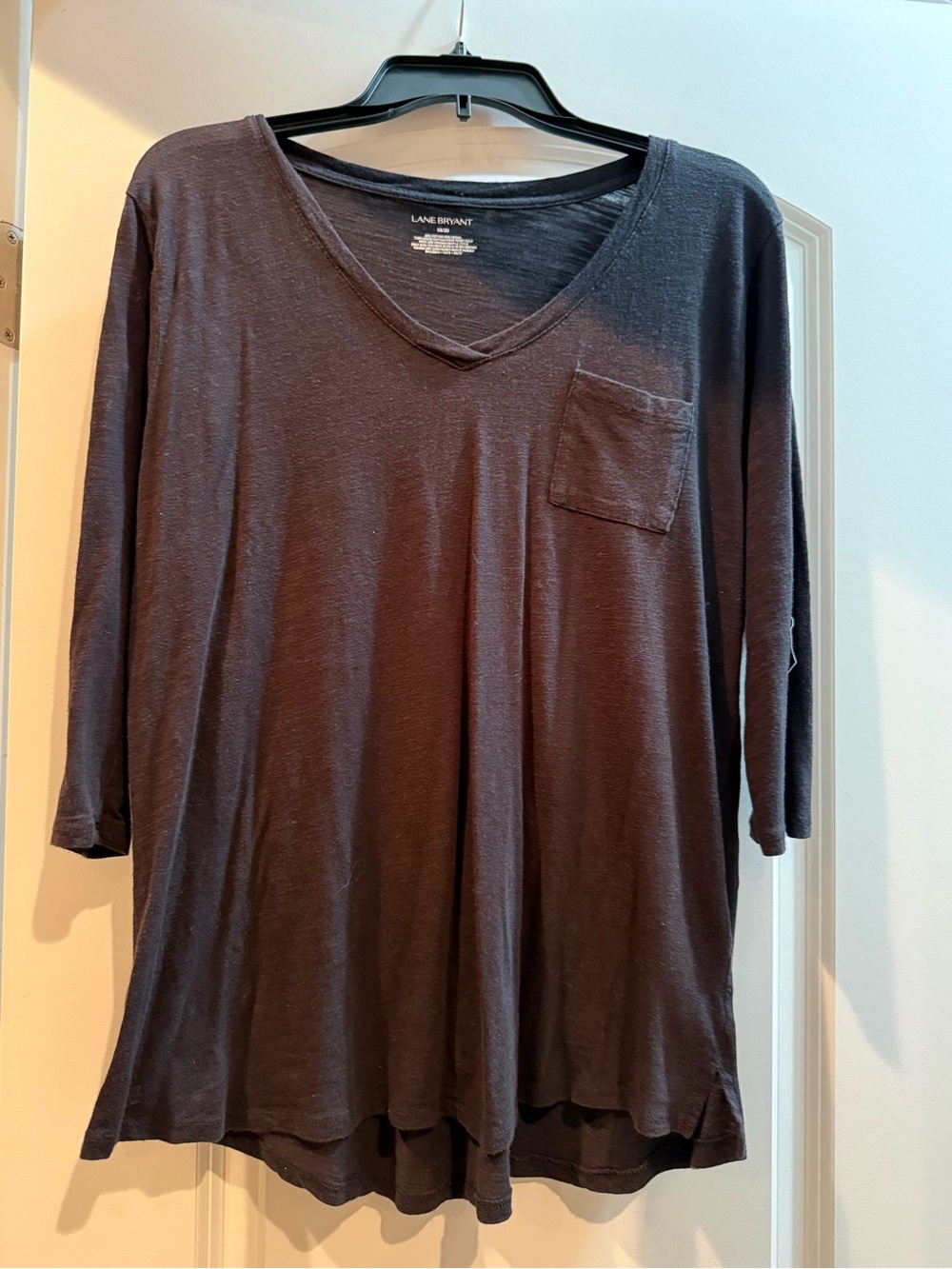 Lane Bryant Black V-Neck Pocket Tunic